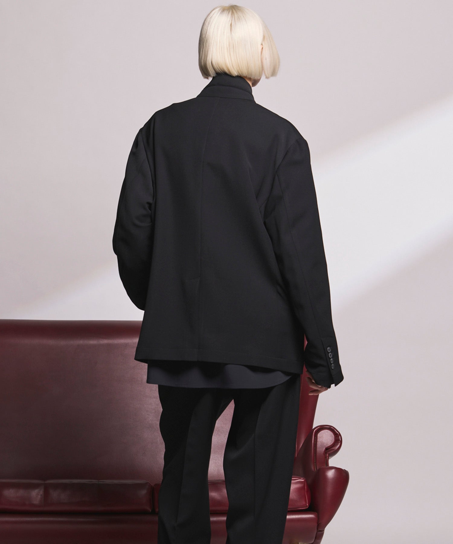 4种颜色Chambray可洗羊毛峰峰双胸夹克