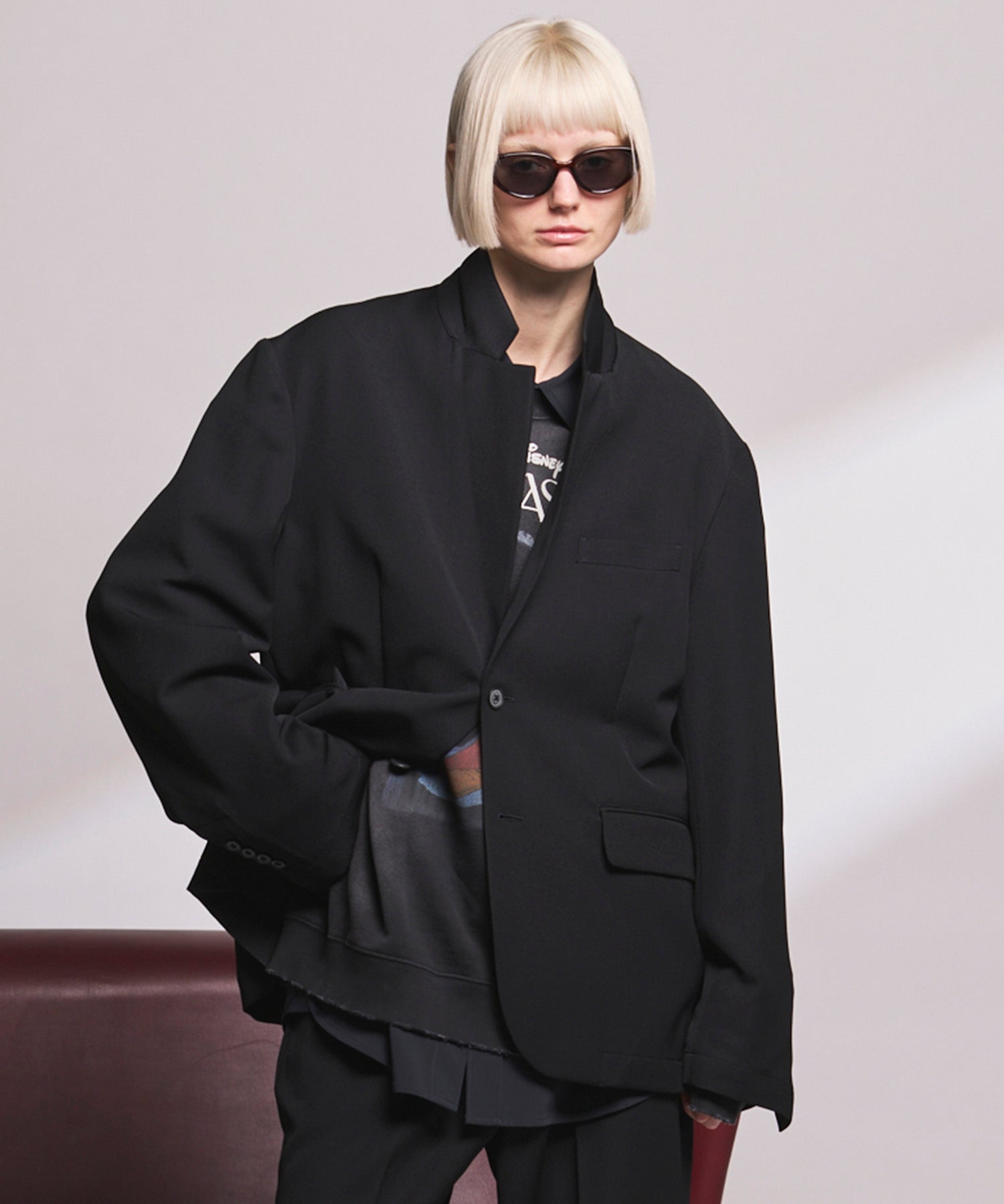 4种颜色Chambray可洗羊毛峰峰双胸夹克