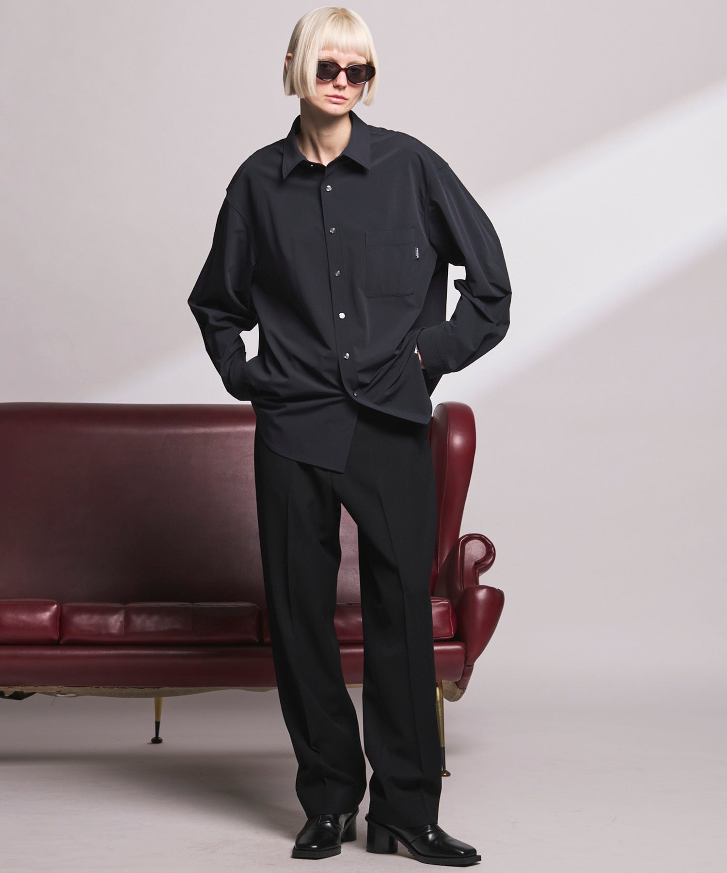 4 Colors Chambray Washable Wool Peaked Lapel Double Breasted Jacket