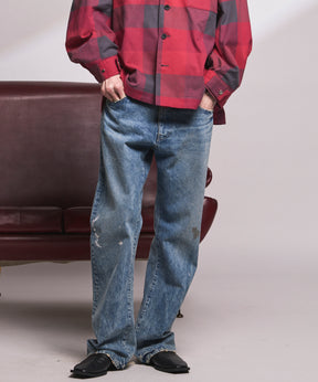 【26SS PRE-ORDER】【Vintage Style Denim Fabric】Semi-flared Denim Pants