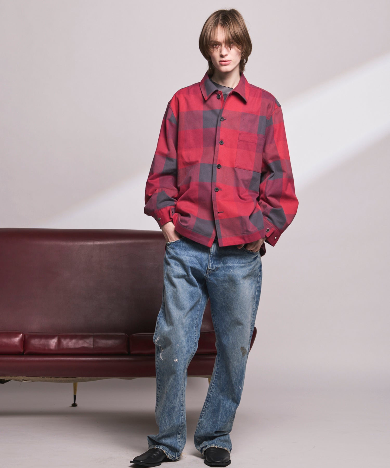 【26SS PRE-ORDER】【Vintage Style Denim Fabric】Semi-flared Denim Pants