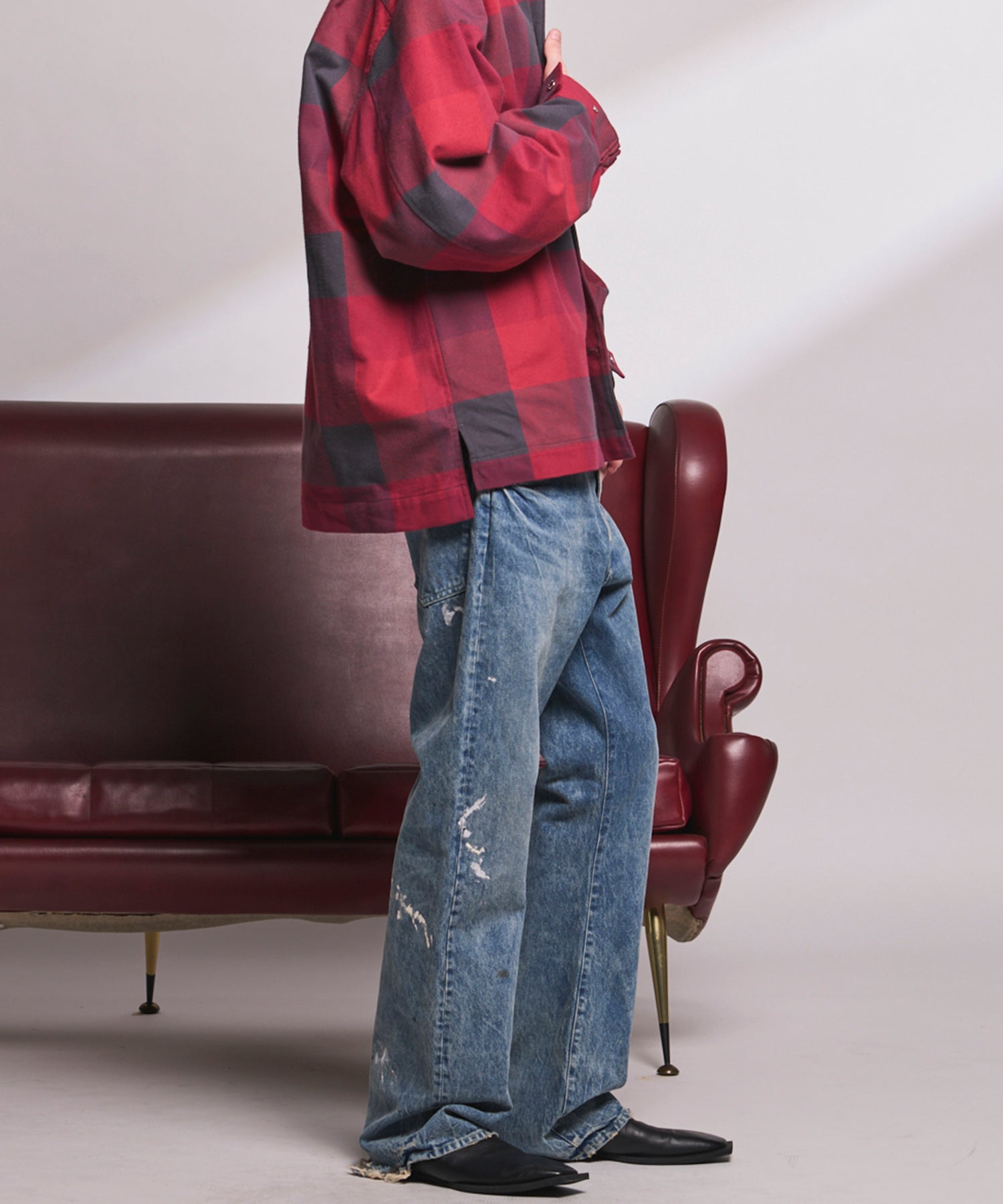 【26SS PRE-ORDER】【Vintage Style Denim Fabric】Semi-flared Denim Pants