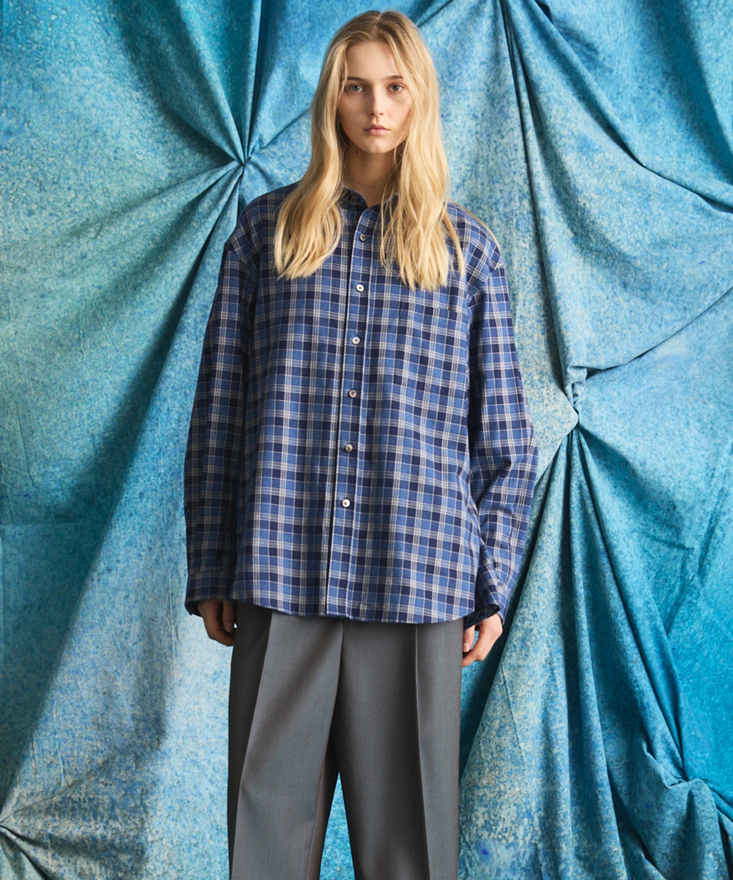 【Italian Dead Stock Fabric】Regular Collar Prime-Over Shirt