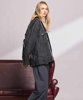 4种颜色Chambray可洗羊毛峰峰双胸夹克