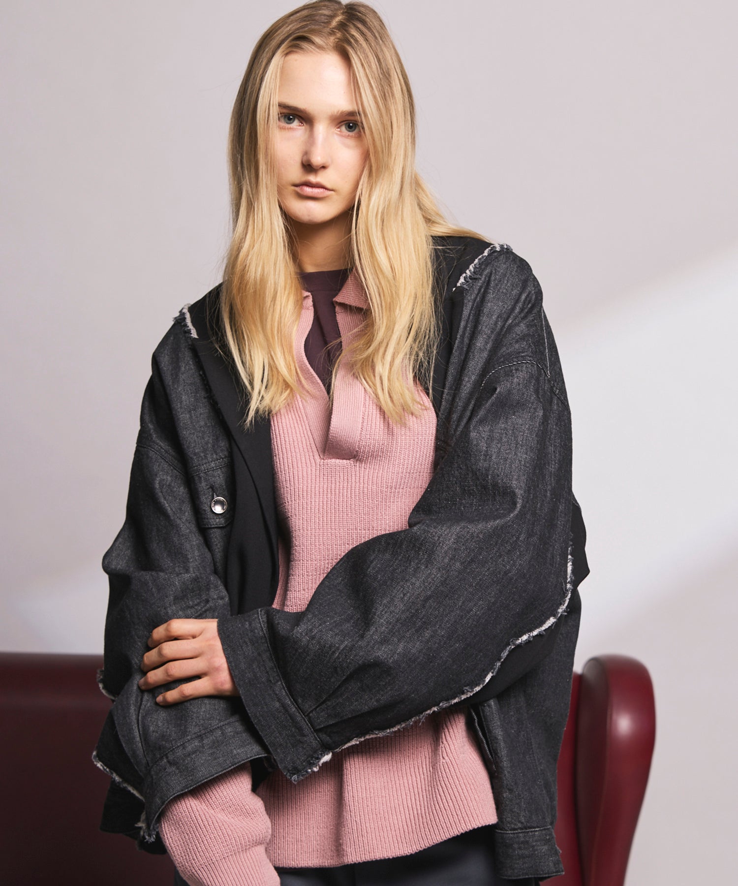 4种颜色Chambray可洗羊毛峰峰双胸夹克