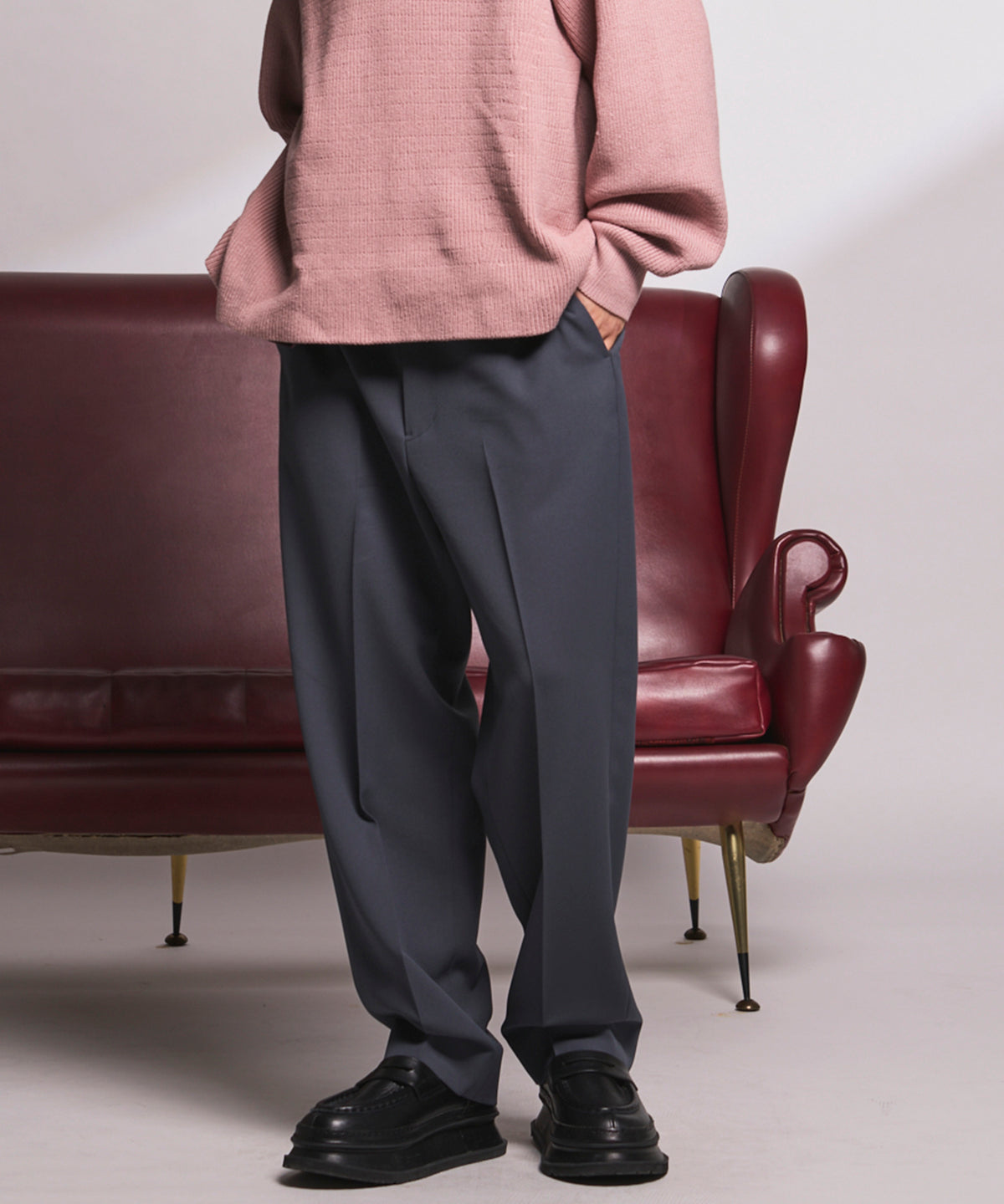 4 색 샹 브레이 세탁 가능한 양모 피크 라펠 더블 가슴 재킷