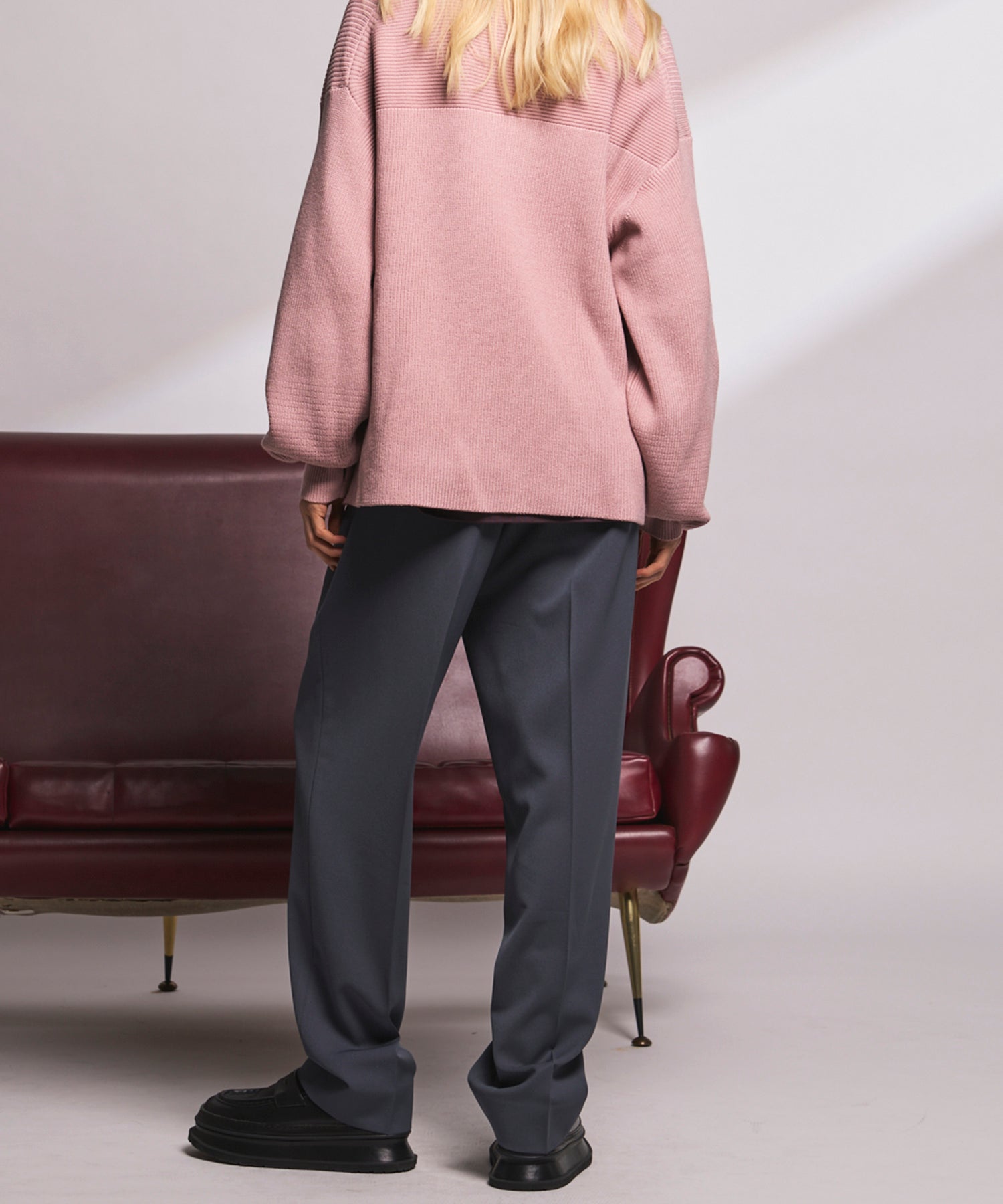 4 Colors Chambray Washable Wool Peaked Lapel Double Breasted Jacket