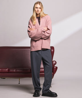 4 Colors Chambray Washable Wool Peaked Lapel Double Breasted Jacket