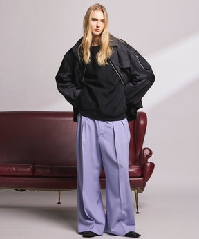 4 Colors Chambray Washable Wool Peaked Lapel Double Breasted Jacket