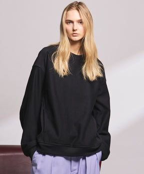 Crew Neck Prime-Over Pullover Sweatshirt