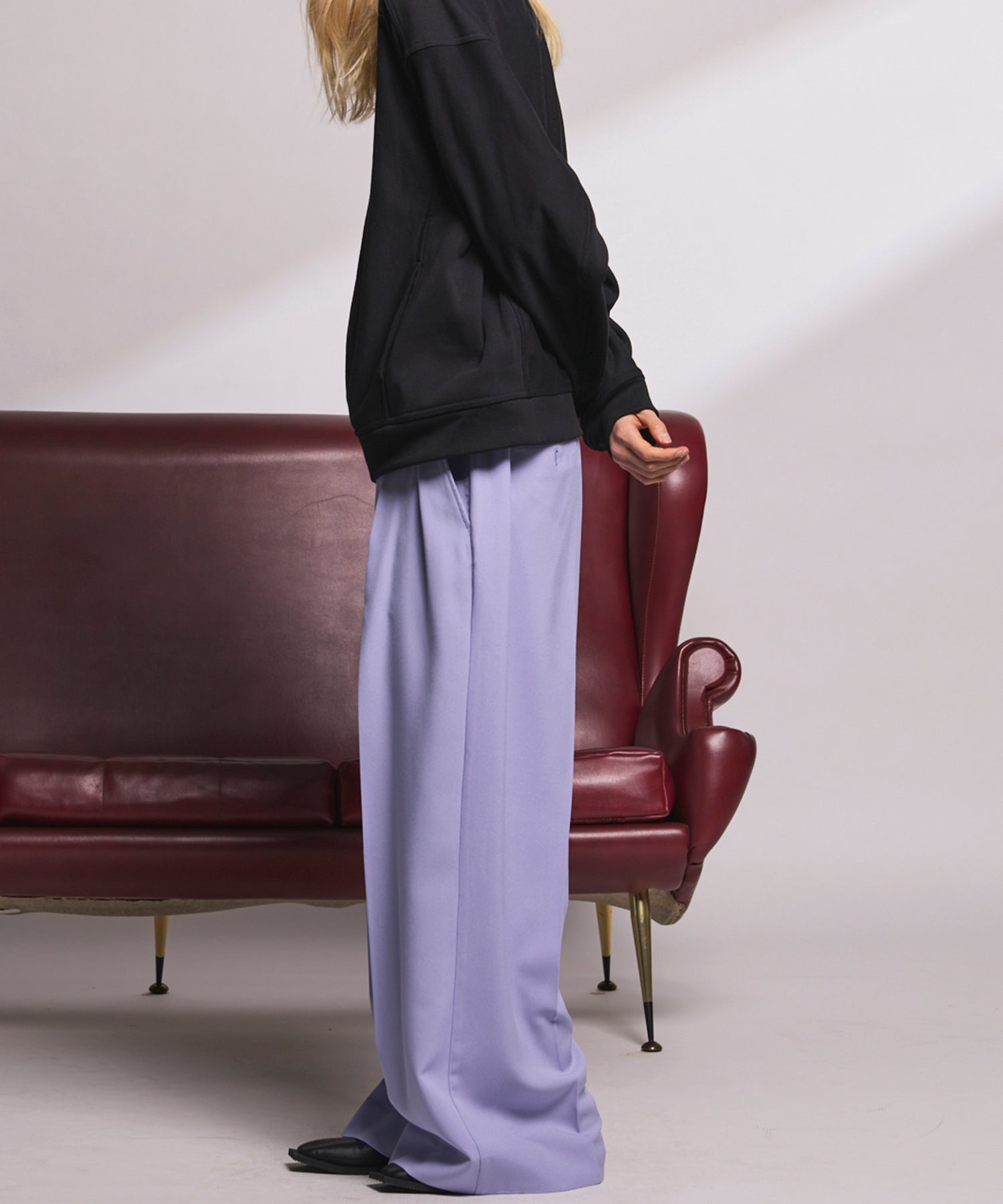 4 Colors Chambray Washable Wool Peaked Lapel Double Breasted Jacket