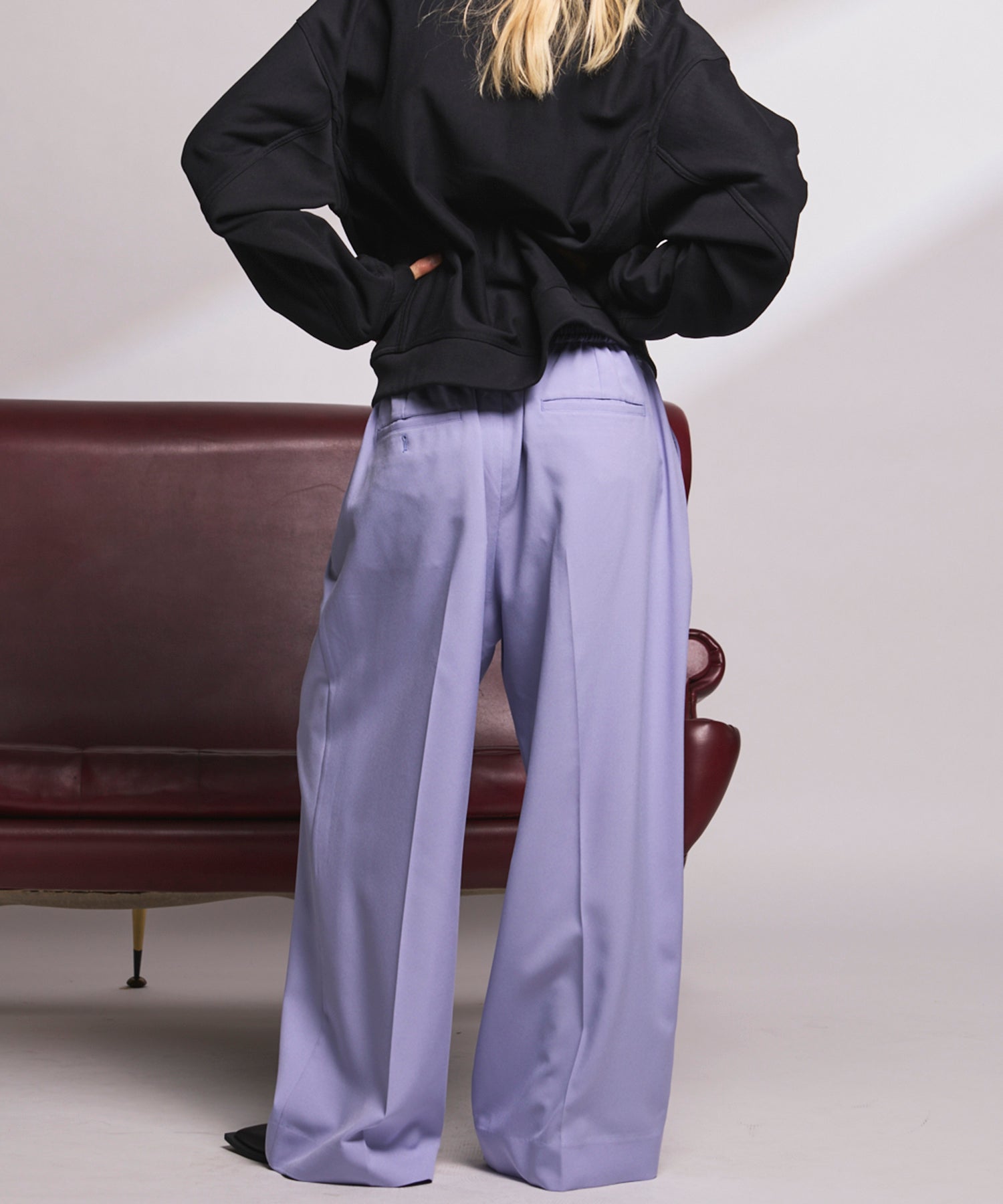 4 Colors Chambray Washable Wool Peaked Lapel Double Breasted Jacket