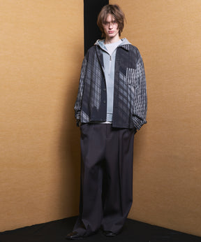 4 Colors Chambray Washable Wool Prime-Wide Two Tuck Wide Pants