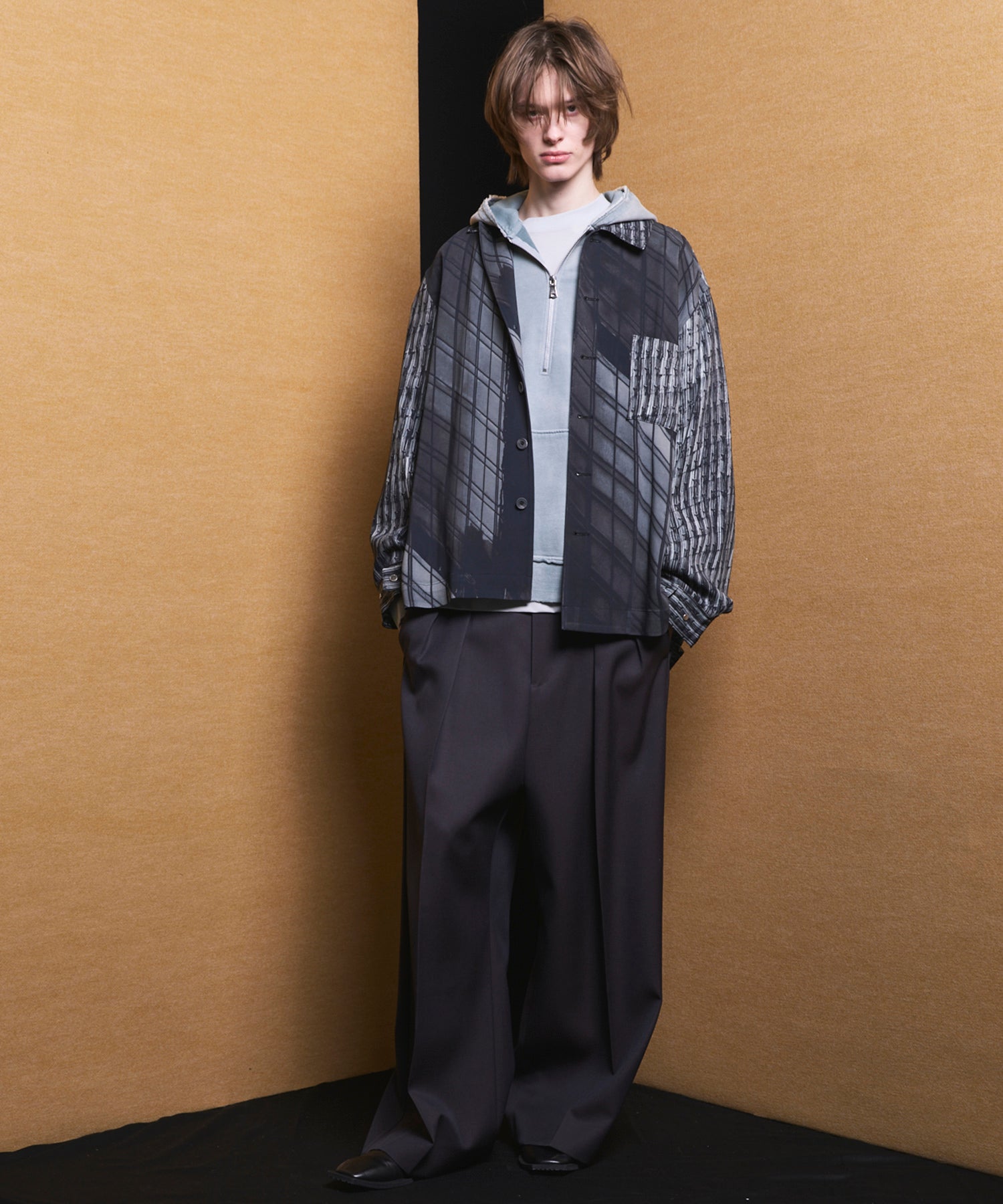 Deep Front Neck Prime-Over Half-zip Hoodie