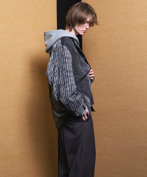 【Italian Dead Stock Fabric】Prime-Over Regular Collar Heavy-Weight Flannel Shirt Blouson