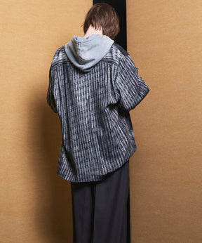 【Italian Dead Stock Fabric】Prime-Over Regular Collar Heavy-Weight Flannel Shirt Blouson