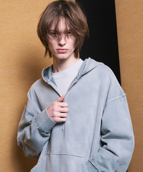 Deep Front Neck Prime-Over Half-zip Hoodie