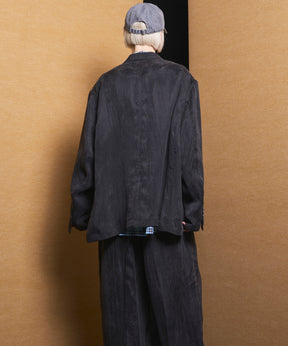 4 Colors Chambray Washable Wool Peaked Lapel Double Breasted Jacket