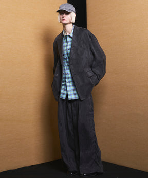 4 Colors Chambray Washable Wool Peaked Lapel Double Breasted Jacket