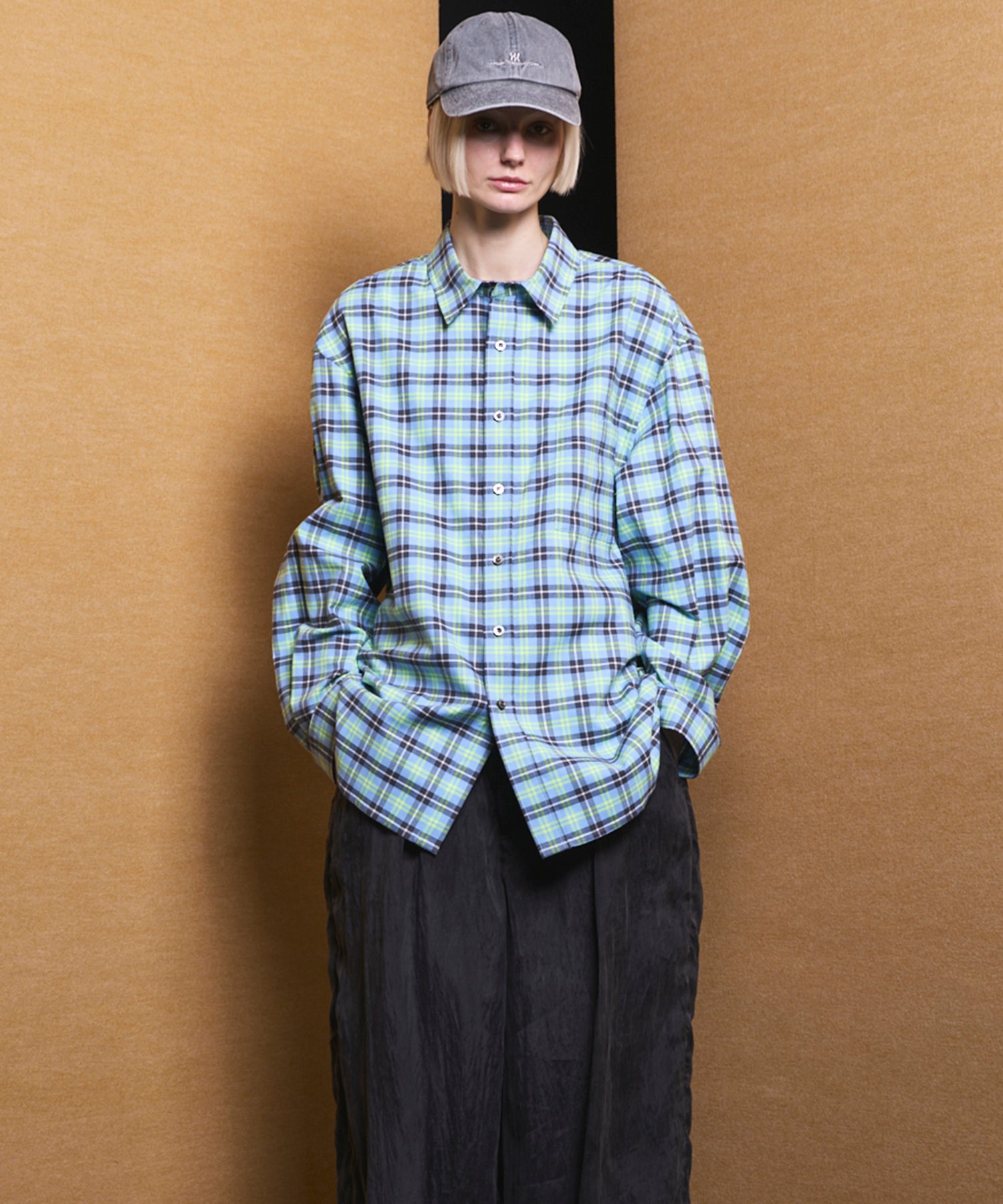 【Italian Dead Stock Fabric】Regular Collar Prime-Over Shirt