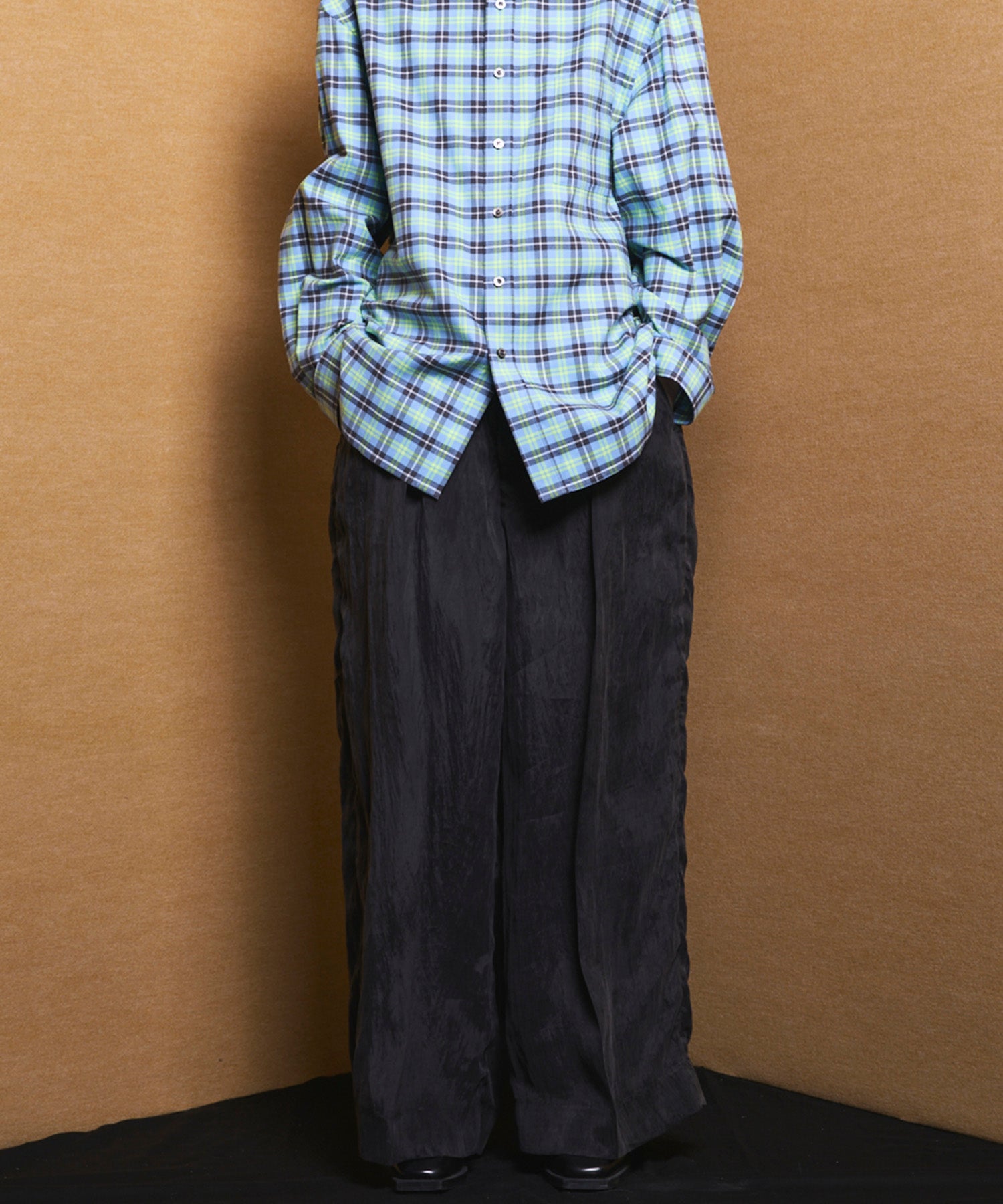 4 Colors Chambray Washable Wool Peaked Lapel Double Breasted Jacket