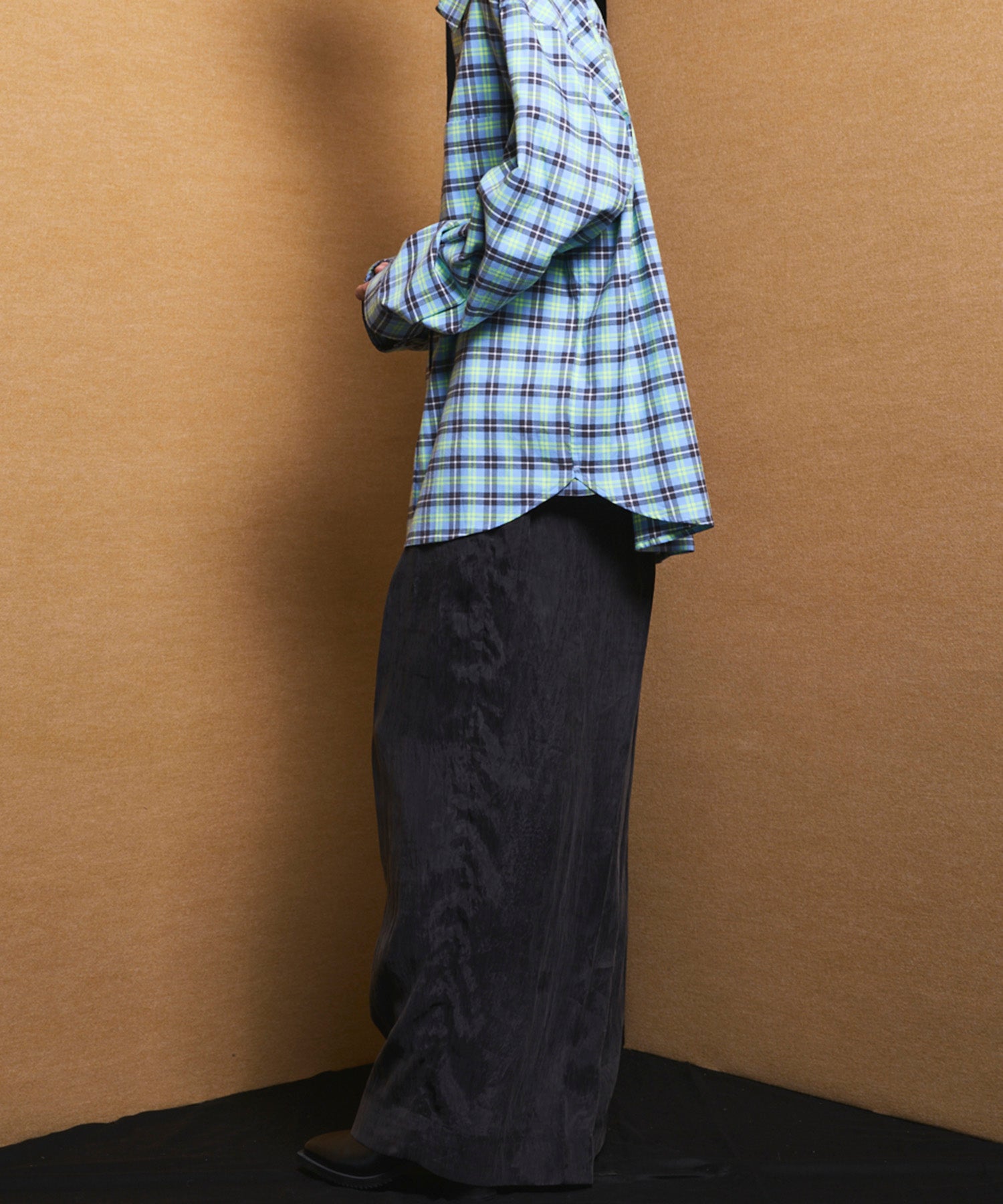 4 Colors Chambray Washable Wool Peaked Lapel Double Breasted Jacket