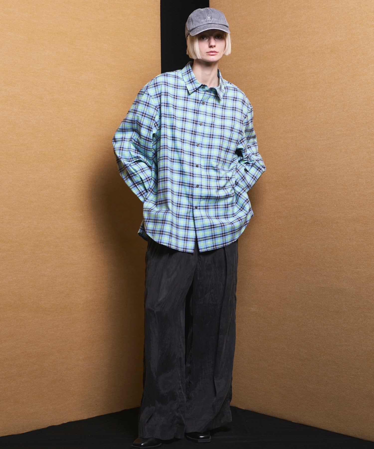 【Italian Dead Stock Fabric】Regular Collar Prime-Over Shirt