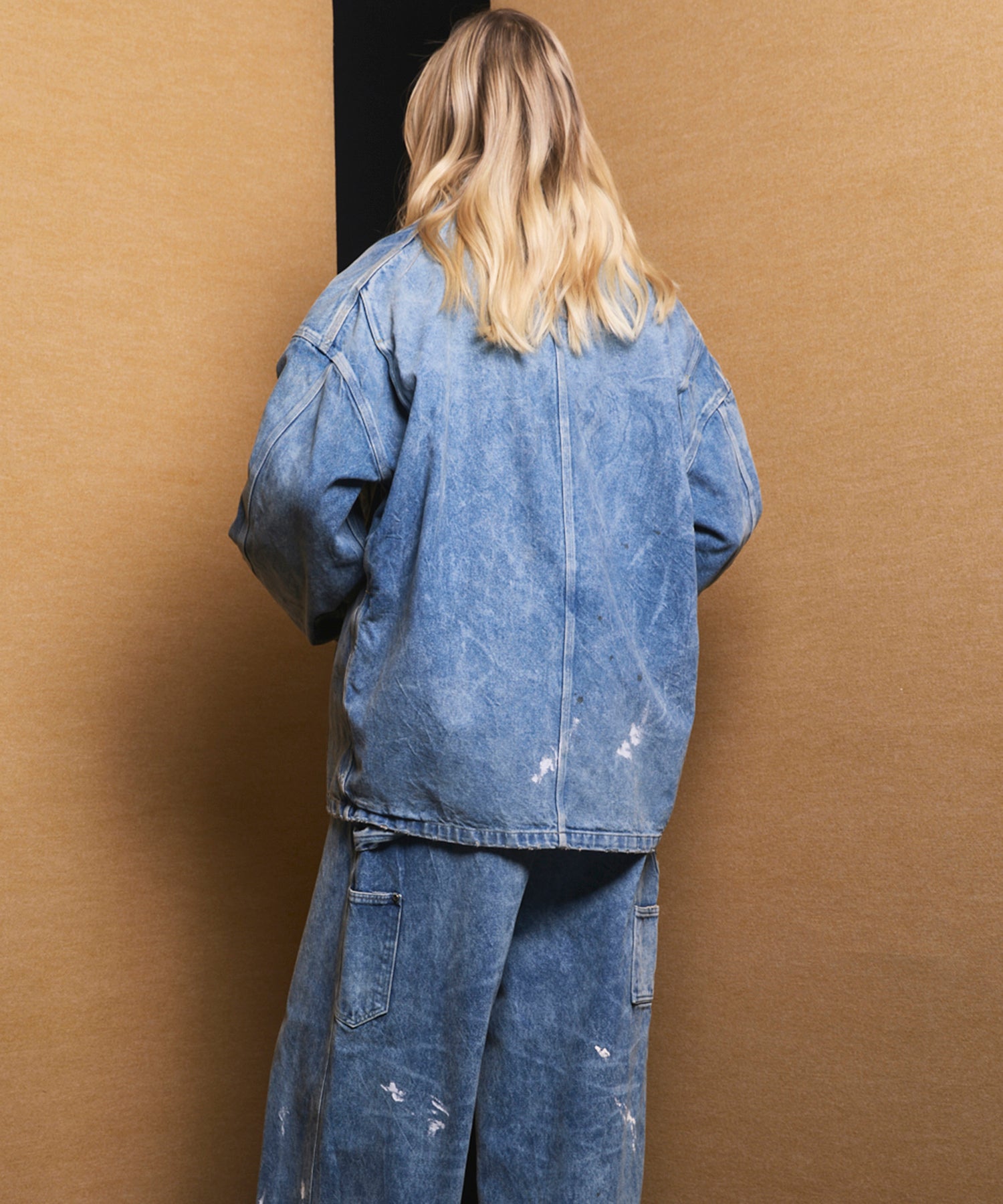 4 색 샹 브레이 세탁 가능한 양모 피크 라펠 더블 가슴 재킷