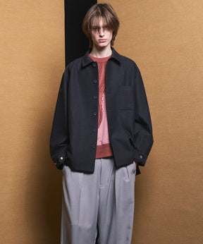 【Italian Dead Stock Fabric】Prime-Over Regular Collar Heavy-Weight Flannel Shirt Blouson