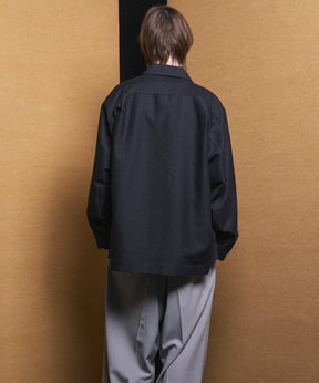 【Italian Dead Stock Fabric】Prime-Over Regular Collar Heavy-Weight Flannel Shirt Blouson