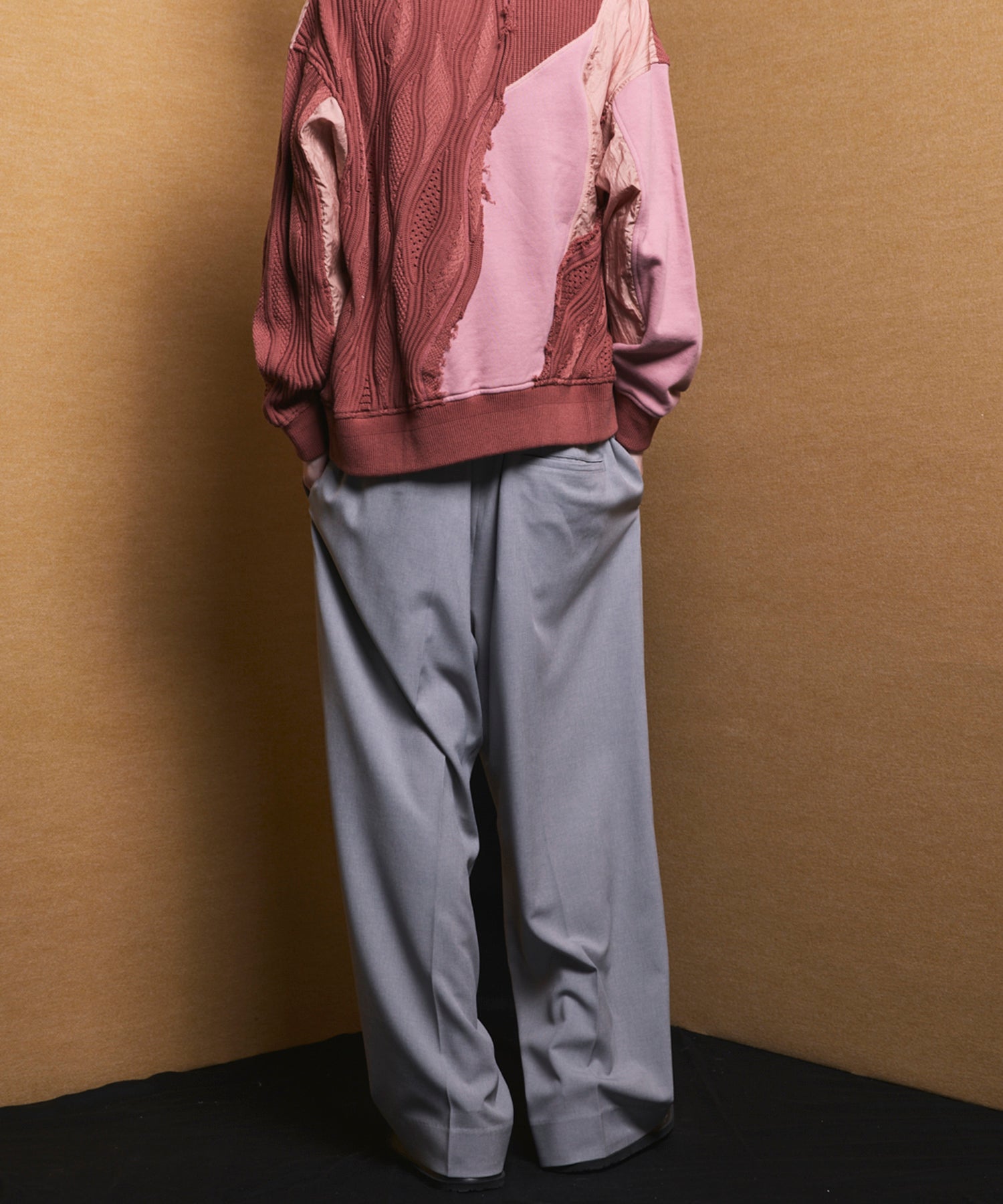 4 Colors Chambray Washable Wool Peaked Lapel Double Breasted Jacket