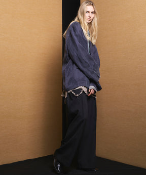 4 Colors Chambray Washable Wool Peaked Lapel Double Breasted Jacket