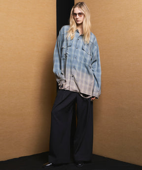 4 Colors Chambray Washable Wool Peaked Lapel Double Breasted Jacket