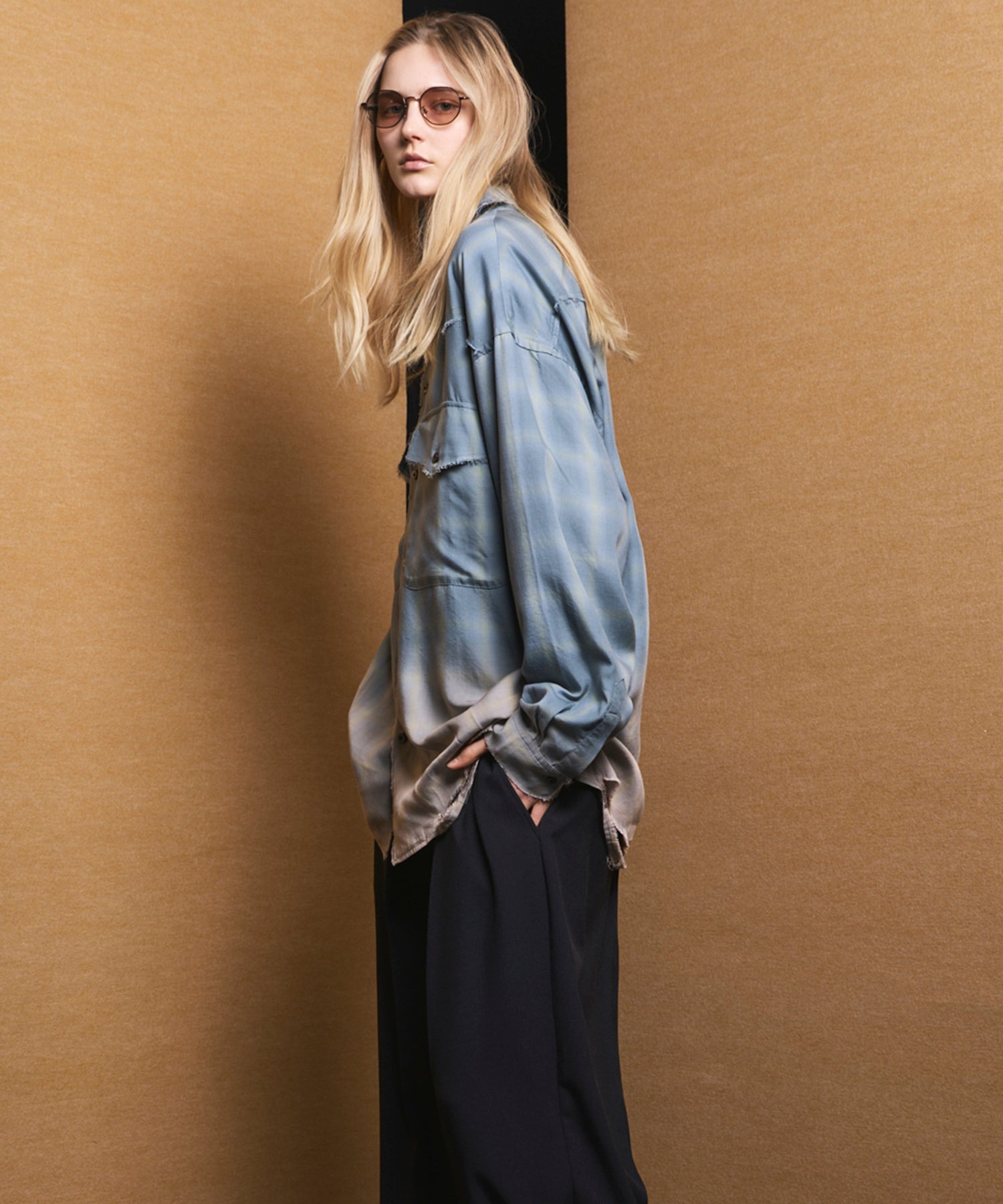 4 색 샹 브레이 세탁 가능한 양모 피크 라펠 더블 가슴 재킷