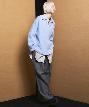 4 Colors Chambray Washable Wool Peaked Lapel Double Breasted Jacket