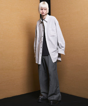 【Italian Dead Stock Fabric】Prime-Over Maxi Regular Collar Shirts Coat