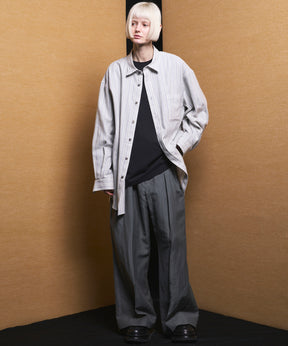 4 Colors Chambray Washable Wool Peaked Lapel Double Breasted Jacket