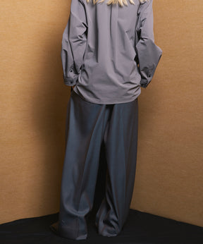 4 Colors Chambray Washable Wool Prime-Wide Two Tuck Wide Pants