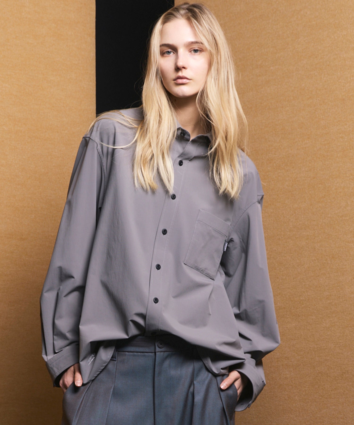 4 Colors Chambray Washable Wool Peaked Lapel Double Breasted Jacket