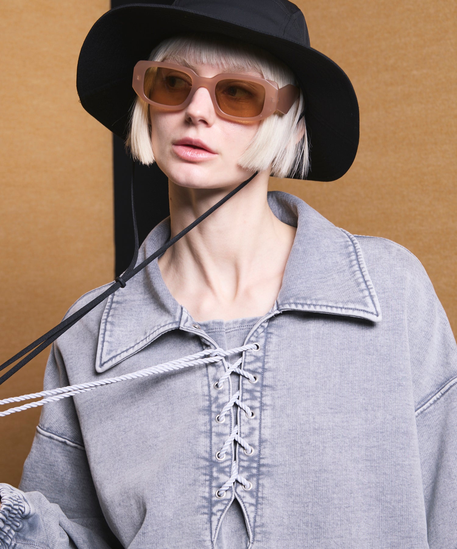 4 색 샹 브레이 세탁 가능한 양모 피크 라펠 더블 가슴 재킷