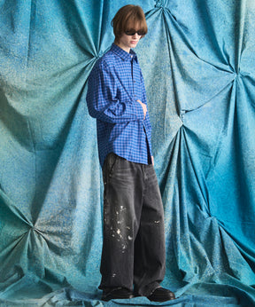 【Italian Dead Stock Fabric】Regular Collar Prime-Over Shirt