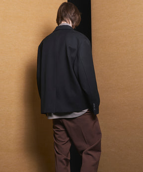 4 Colors Chambray Washable Wool Prime-Over Peaked Lapel Double Breasted Jacket