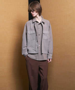 4 Colors Chambray Washable Wool Peaked Lapel Double Breasted Jacket