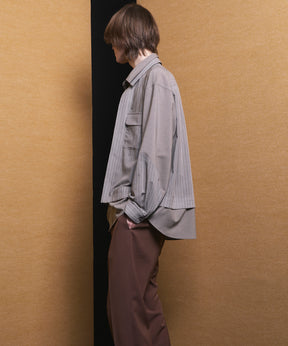 4 Colors Chambray Washable Wool Peaked Lapel Double Breasted Jacket