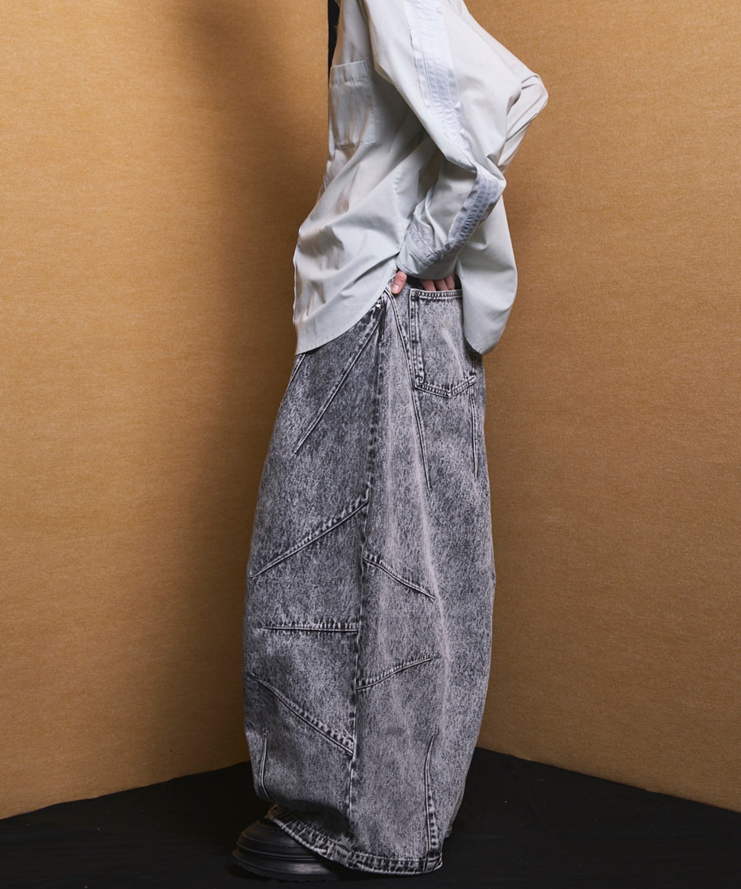 주요 데님 풍선 바지