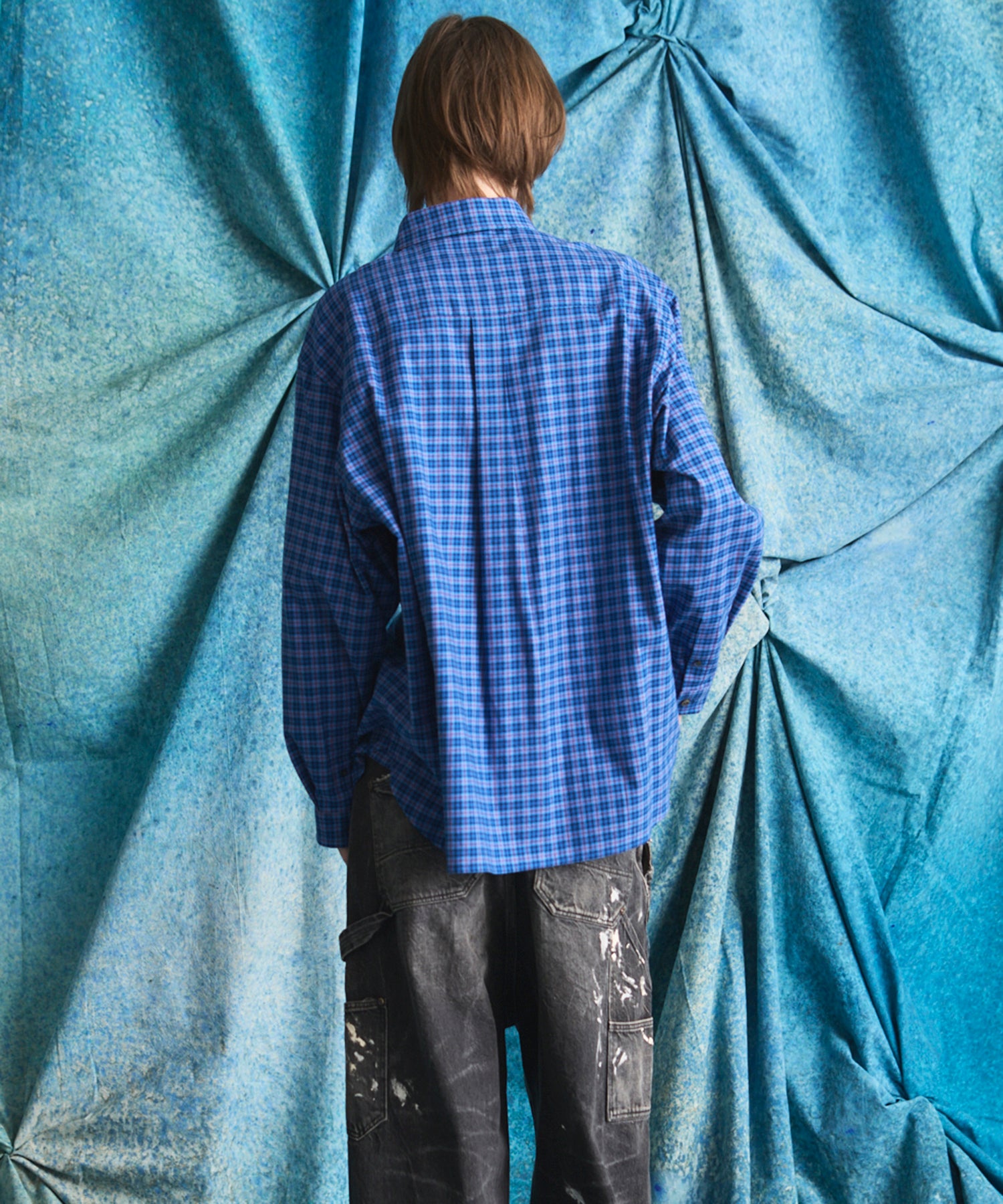 【Italian Dead Stock Fabric】Regular Collar Prime-Over Shirt