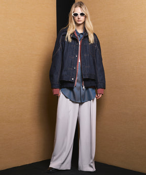 4 Colors Chambray Washable Wool Prime-Over Regular Collar Shirt Coat