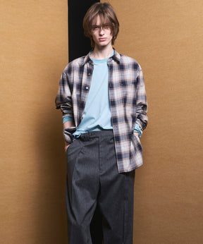 【Italian Dead Stock Fabric】Regular Collar Prime-Over Shirt