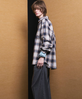 【Italian Dead Stock Fabric】Regular Collar Prime-Over Shirt