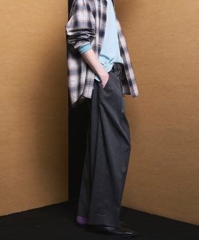 4 Colors Chambray Washable Wool Peaked Lapel Double Breasted Jacket